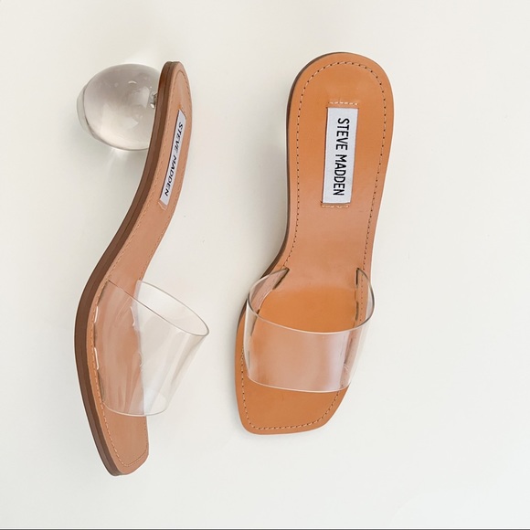 Steve Madden Clear Heeled Sandals - Picture 2 of 6